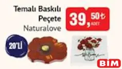 NATURALOVE TEMALI BASKILI PEÇETE 20'Lİ